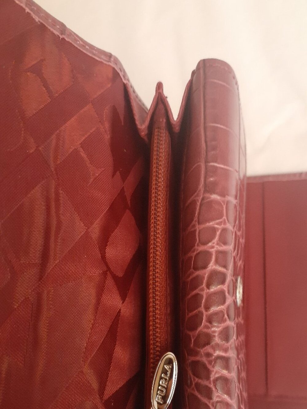 Furla   Raspberry Croc Embossed Wallet - Picture 3 of 14